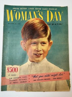 Vintage Woman’s Day Dec 28 1953 Prince Charles Royal Family Princess Margaret